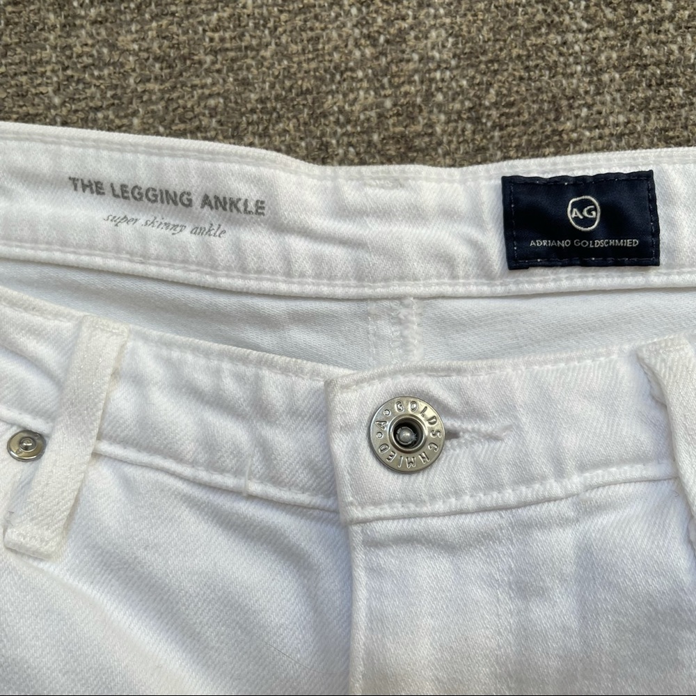 AG Legging Ankle Skinny in white with raw hem NWOT_5